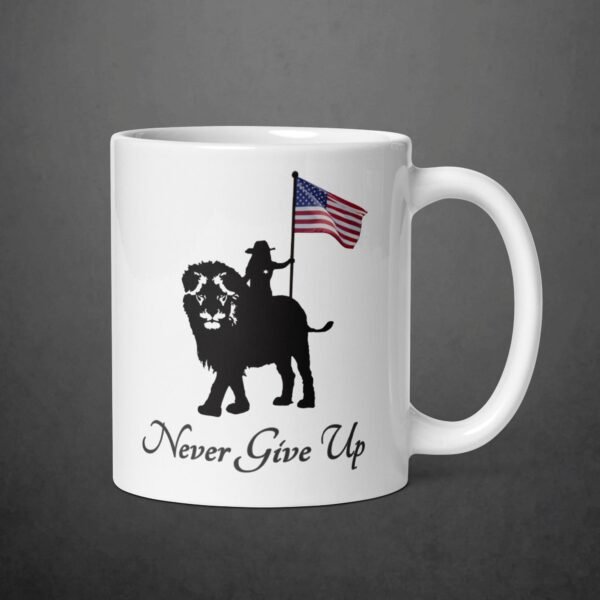 Never Give Up - White glossy mug - Image 2