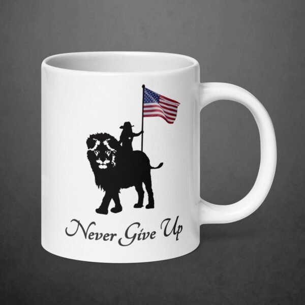 Never Give Up - White glossy mug - Image 3