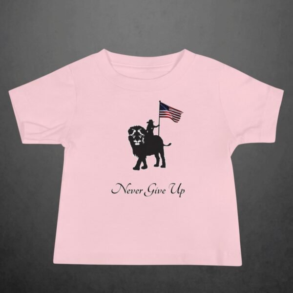 Never Give Up - Baby Jersey Short Sleeve Tee - Image 3